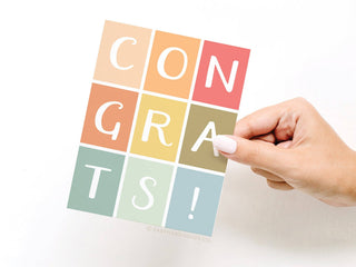 Congrats Colorblocks Greeting Card