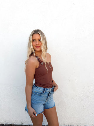 Baylyn Buckle Tank - Brown