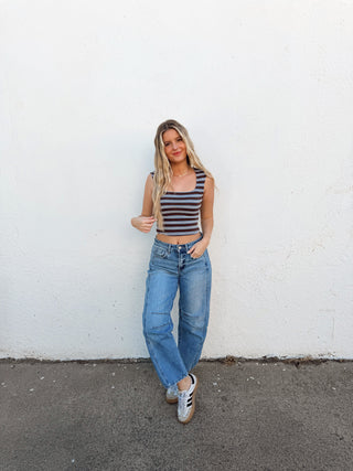 Jessa Tank- Brown/Blue