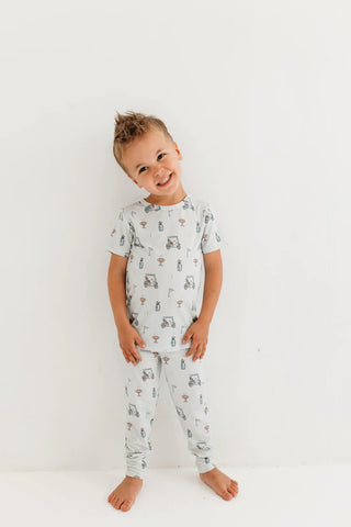 Blue Golf Short Sleeve Two Piece Set