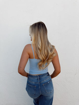 Polka Dot Tank - Light Blue