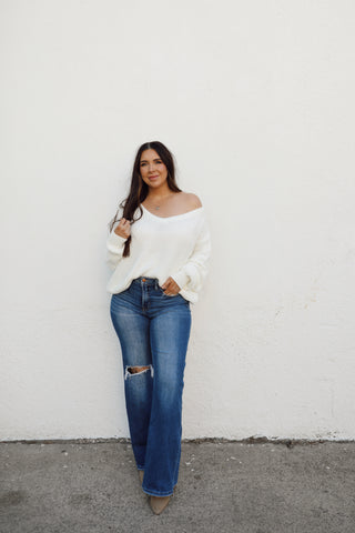 Blake Knit Sweater- White