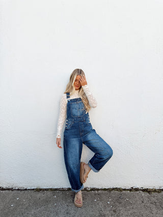 Bowen Barrel Overalls - Medium Wash