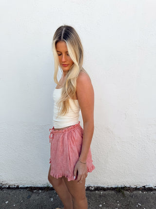 Ricky Ruffle Shorts - Red