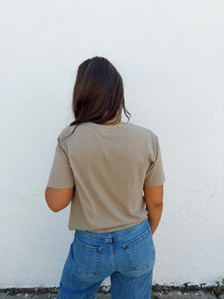 USA Puff Graphic Tee - Taupe