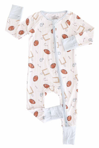 Tiny Touchdowns Convertible Zip Romper | Neutral