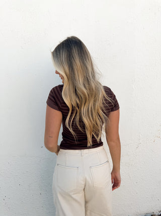 Sandy Striped Tee - Brown