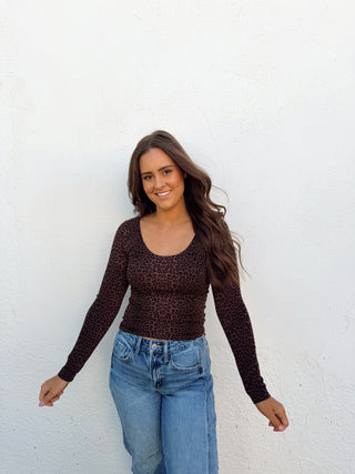 Lauren Leopard Scoop Neck Top