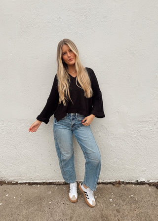 Jana Sweater Top - Black