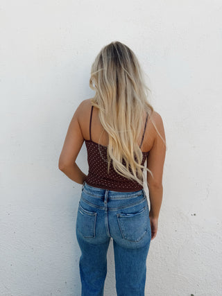 Polka Dot Tank - Brown