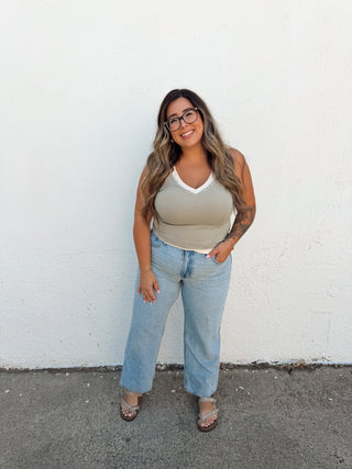 Sage Studded Tank Top