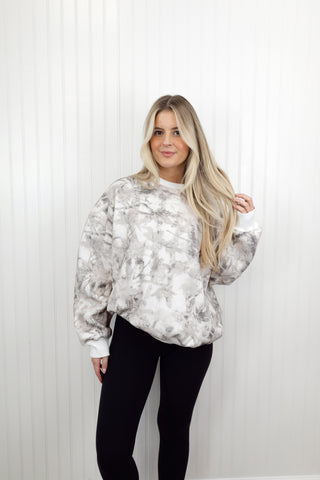 White Woodland Camo Crewneck