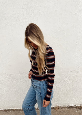 Navy Stripe Top
