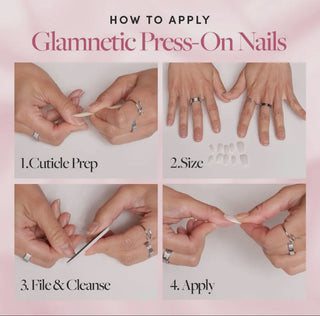 Glamnetic-Press On Nails/Silver Belle/Round/Short