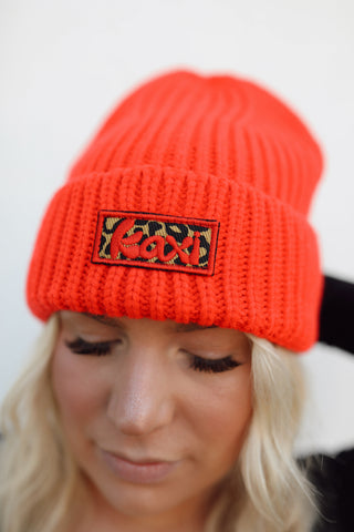 Red Cheetah Beanie