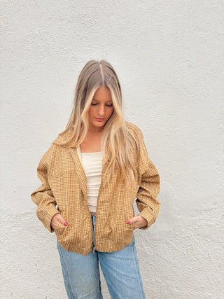 Gingham Collar Jacket