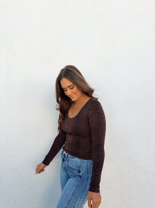 Lauren Leopard Scoop Neck Top