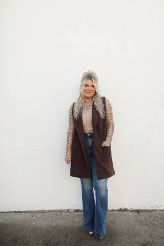 Harley Collared Long Vest