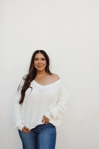 Blake Knit Sweater- White