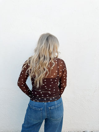 Polka Dot Mesh Top