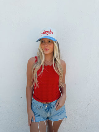 Brynn Floral Tank - Red