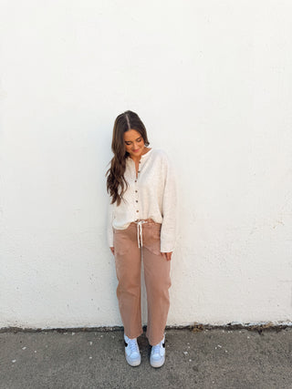 Brody Barrel Jeans - Tan