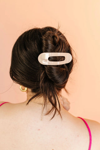 Glossy Flat Claw Clip - Tan