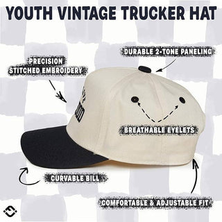 Kids/Baby Two Tone Cap - Long Live Boyhood - Black/Beige