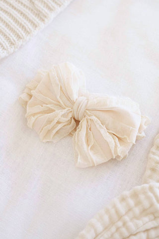 Large Ruffle Knit Bow | Sweet & Simple