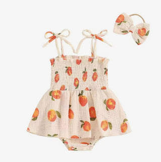 Georgia Peach Bubble Romper