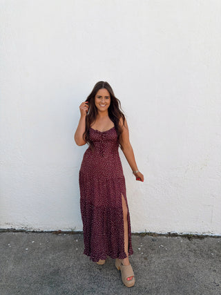 Hadley Polka Dot Dress - Plum