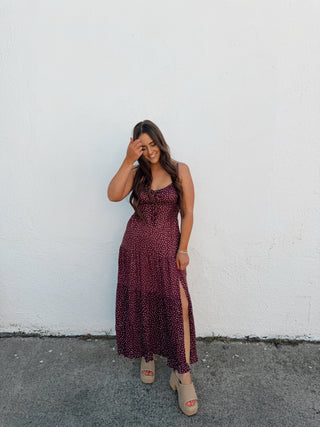 Hadley Polka Dot Dress - Plum