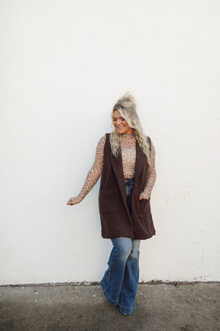 Harley Collared Long Vest