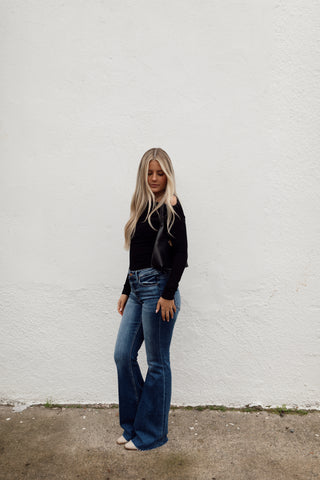 Bailey Boat Neck Top - Black