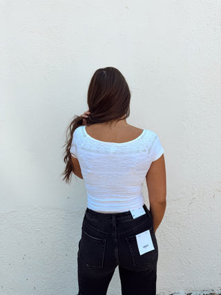 Bodie Boat Neck Top - White
