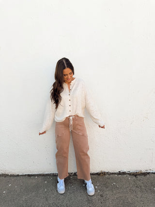 Brody Barrel Jeans - Tan