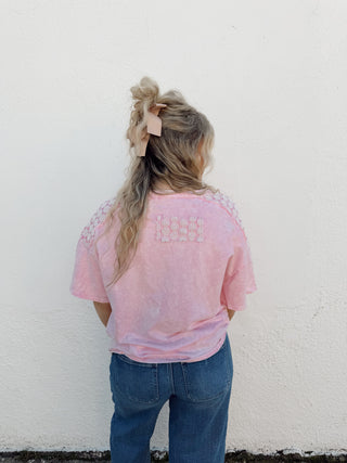 Elle Eyelet Top - Cotton Candy