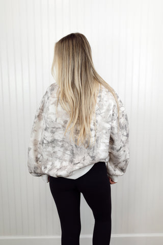 White Woodland Camo Crewneck