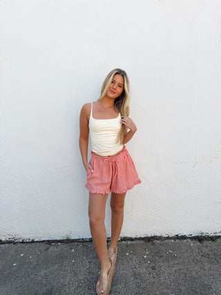 Ricky Ruffle Ricky Ruffle Shorts - Red – Dolly Boutique