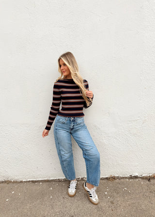 Navy Stripe Top