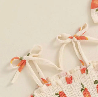Georgia Peach Bubble Romper