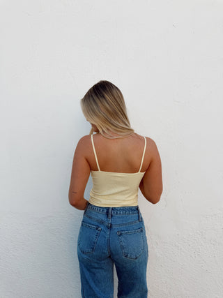 Polka Dot Tank - Pale Yellow
