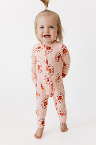 Pumpkin Blossom Zipper Romper