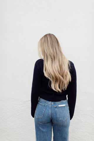 Navy Cardigan Top
