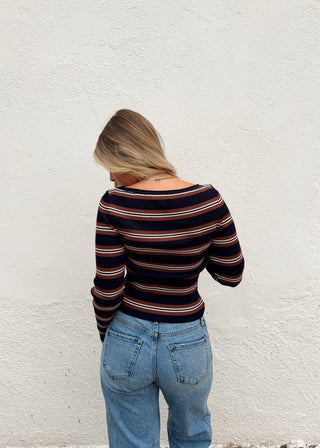 Navy Stripe Top