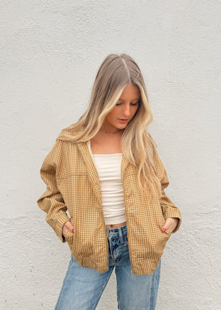 Gingham Collar Jacket