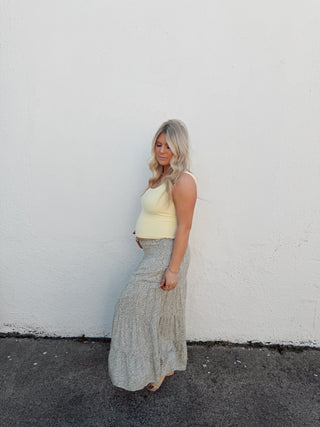 Sage Floral Skirt