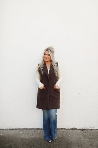 Harley Collared Long Vest