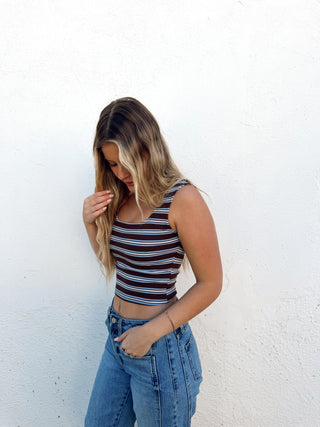 Jessa Tank- Brown/Blue