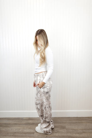 White Woodland Camo Sweatpants